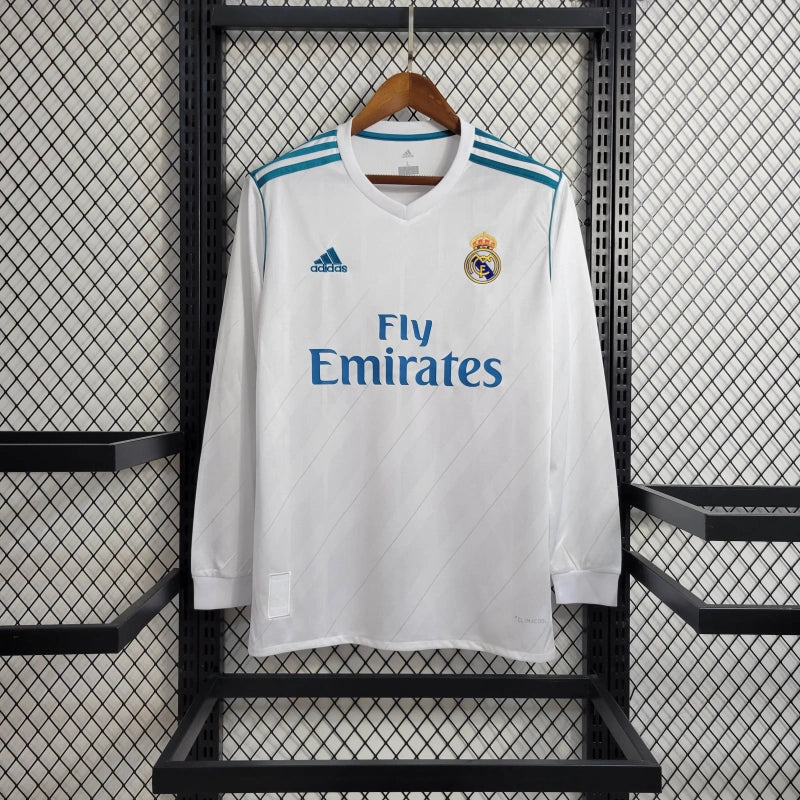 Camisa Retrô Real Madrid I 2017/18 Manga Longa