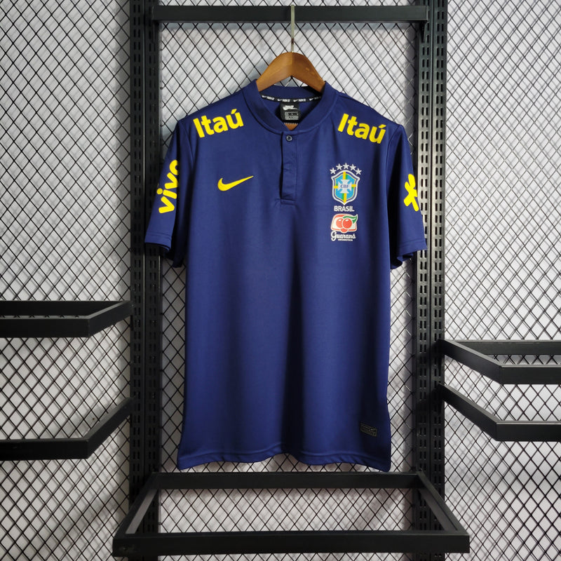 Camisa Seleção do Brasil 2022/23 Polo Azul Royal - Torcedor