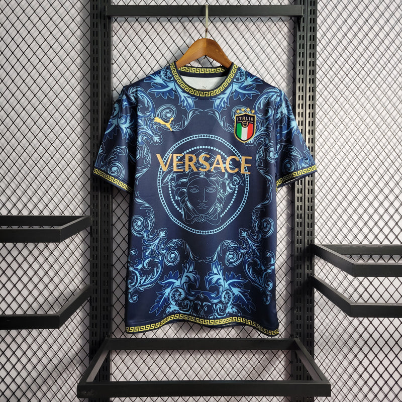 Camisa Seleção da Italia 2022/23 Azul Edição Versace - Torcedor