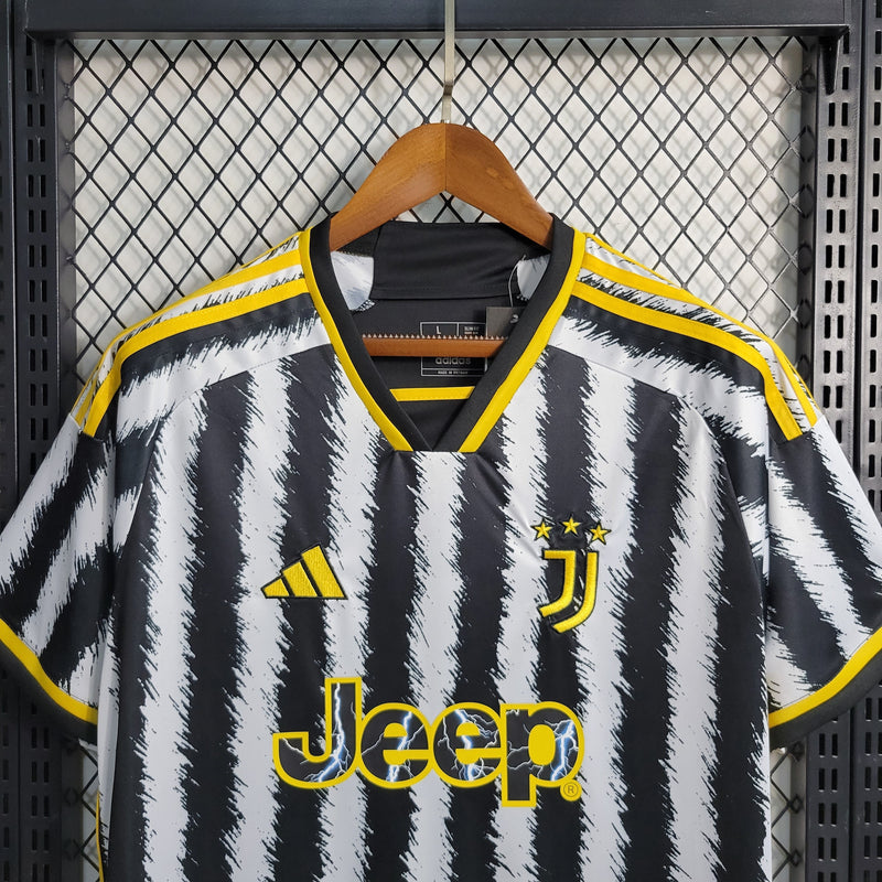 Camisa Torcedor da Juventus 2023/24 Branco e Amarelo - Torcedor
