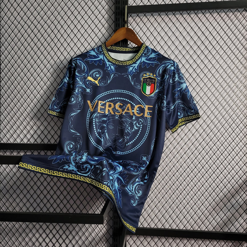 Camisa Seleção da Italia 2022/23 Azul Edição Versace - Torcedor