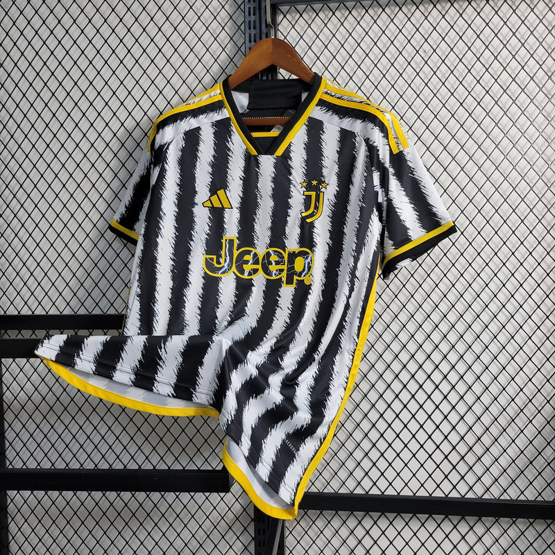 Camisa Torcedor da Juventus 2023/24 Branco e Amarelo - Torcedor