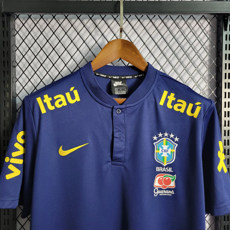 Camisa Seleção do Brasil 2022/23 Polo Azul Royal - Torcedor