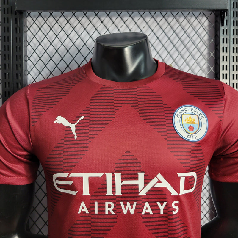 Camisa do Manchester City 2023/24 Red Goleiro Versão Jogador