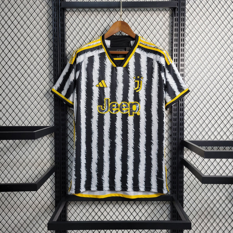 Camisa Torcedor da Juventus 2023/24 Branco e Amarelo - Torcedor